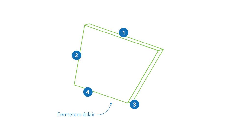 Flop coussin de dos - Fermeture éclair